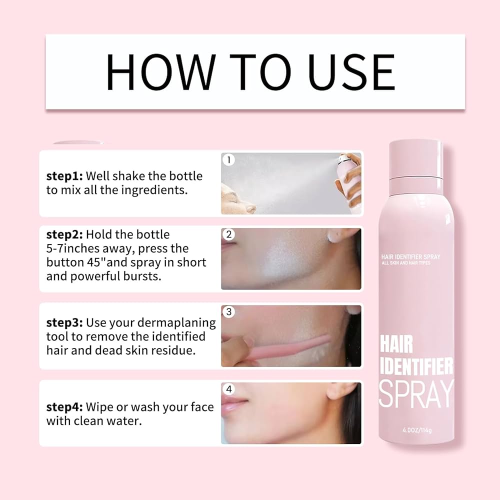 Spray de identificación de cabello para afeitado facial